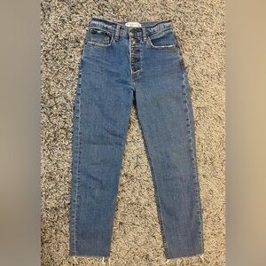 Size 23 Abercrombie & Fitch Medium Wash Cropped Jeans
